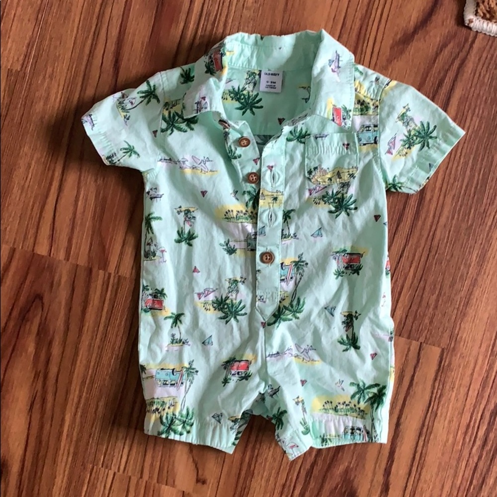 Baby boy tropical romper
